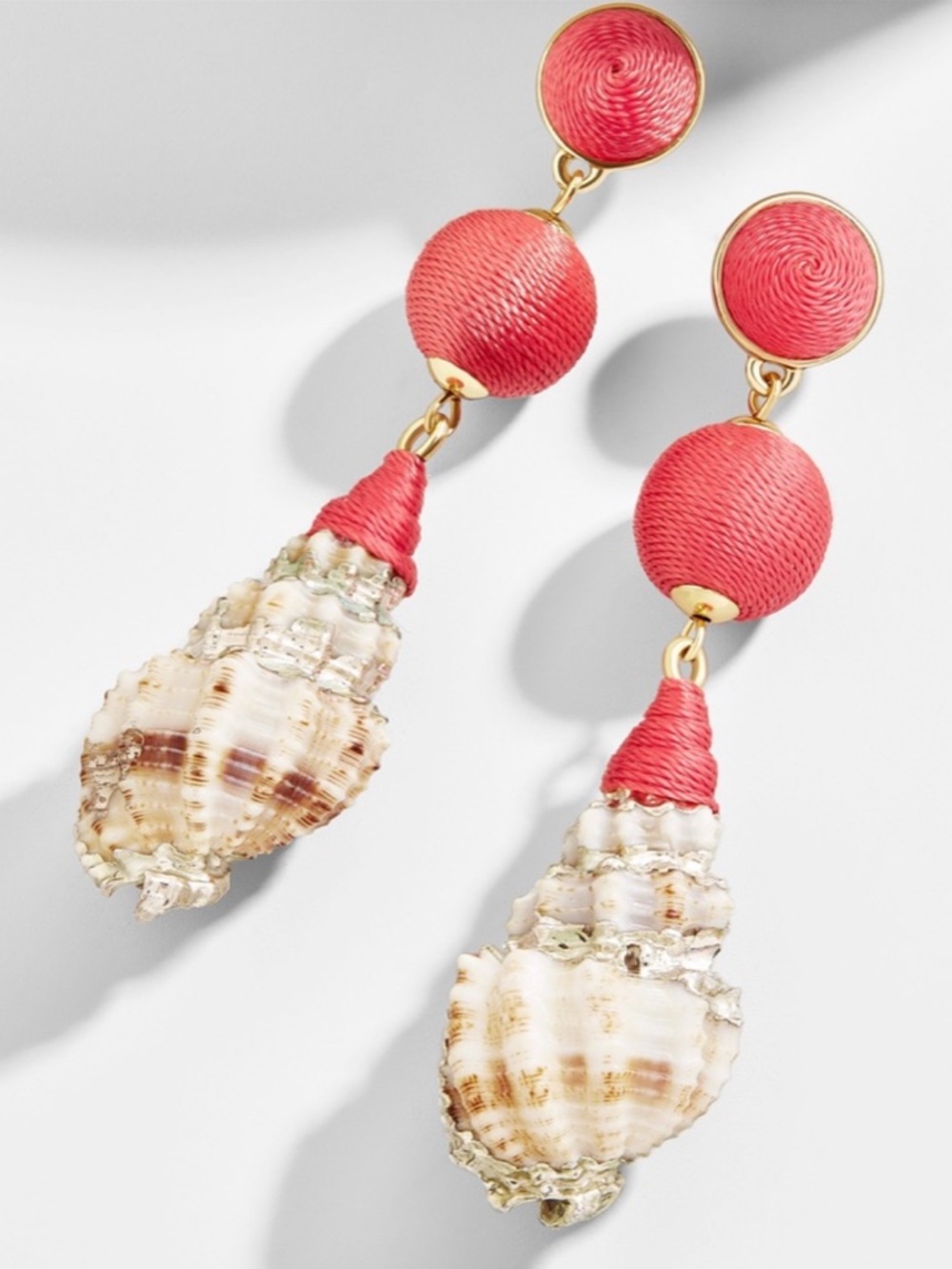 BaubleBar Shell Earrings in Coral. Brand new!